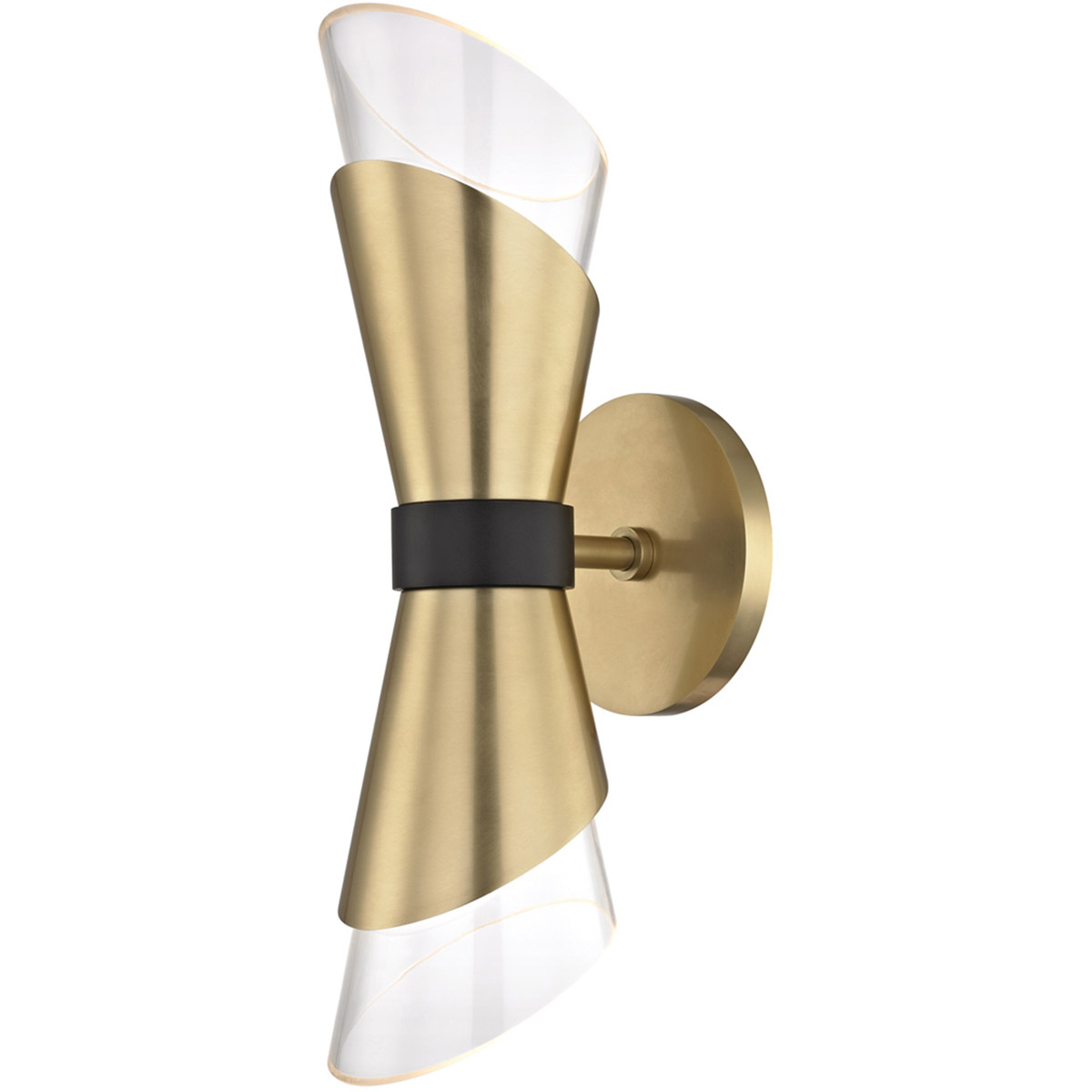 Angie LED 4.75 inch Aged Brass Wall Sconce Wall Light in Aged Brass and Black