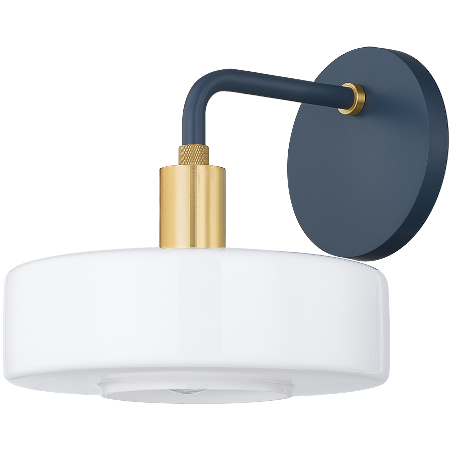 Aston 1 Light 7.75 inch Aged Brass/Slate Blue Wall Sconce Wall Light