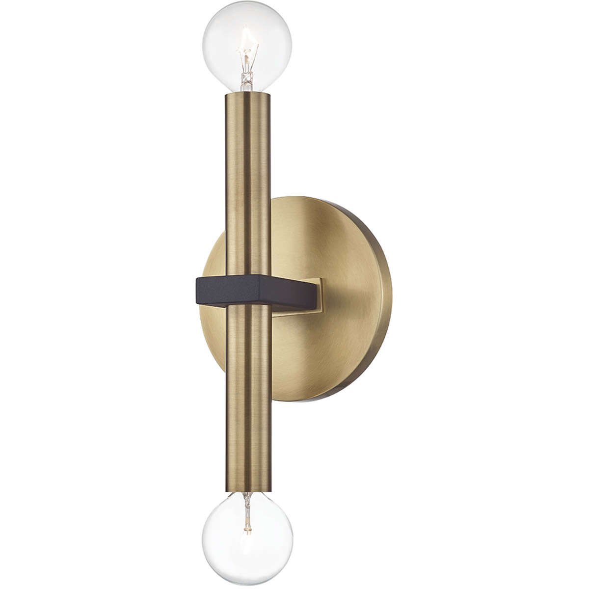 Colette 2 Light 4.75 inch Aged Brass / Black Wall Sconce Wall Light in Aged Brass and Black