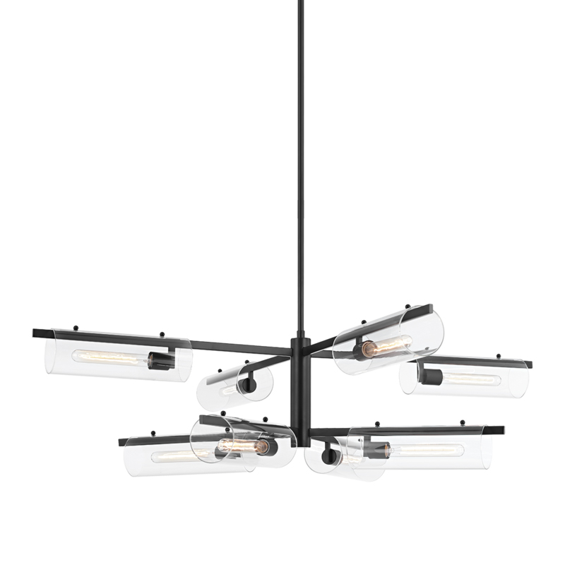 Ariel 8 Light 52.75 inch Soft Black Chandelier Ceiling Light