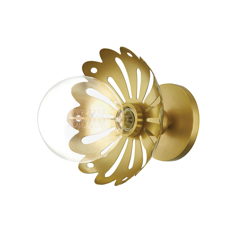 Alyssa 1 Light Aged Brass Wall Sconce Wall Light