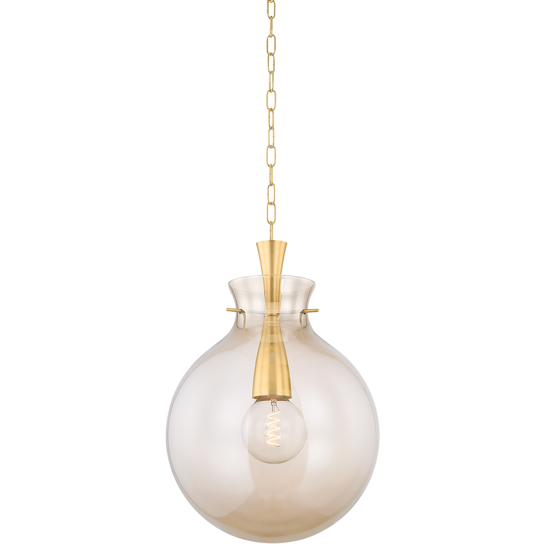 Benita 1 Light 15.75 inch Aged Brass Pendant Ceiling Light