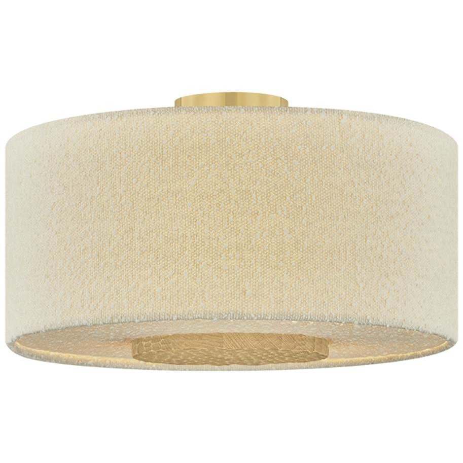 Miller 3 Light 18 inch Aged Brass Flush Mount Ceiling Light