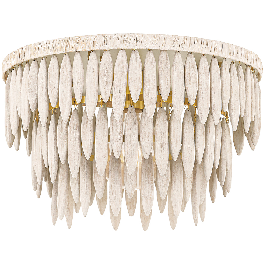 Tiffany 1 Light 18.25 inch Aged Brass Semi Flush Ceiling Light