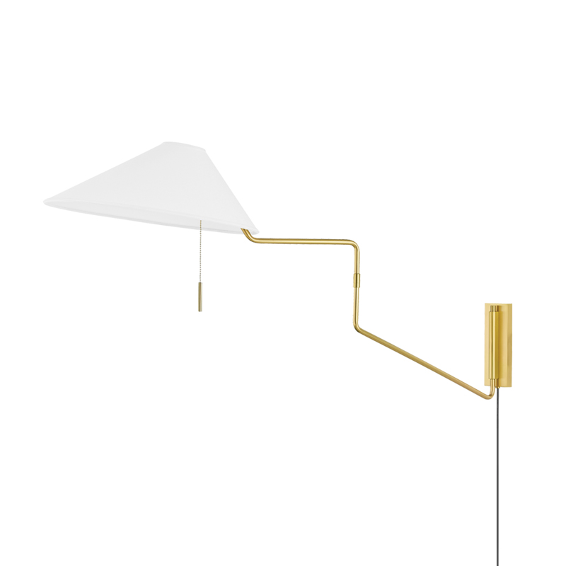 Aisa 1 Light 11.75 inch Aged Brass Plug-In Sconce Wall Light