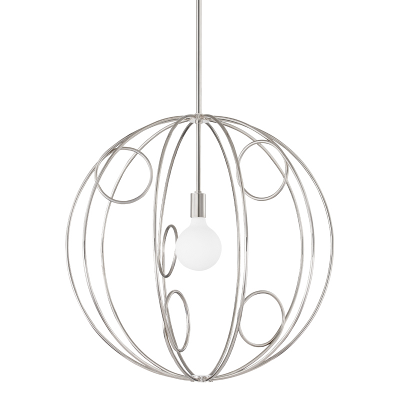 Alanis LED 28 inch Polished Nickel Pendant Ceiling Light, Medium