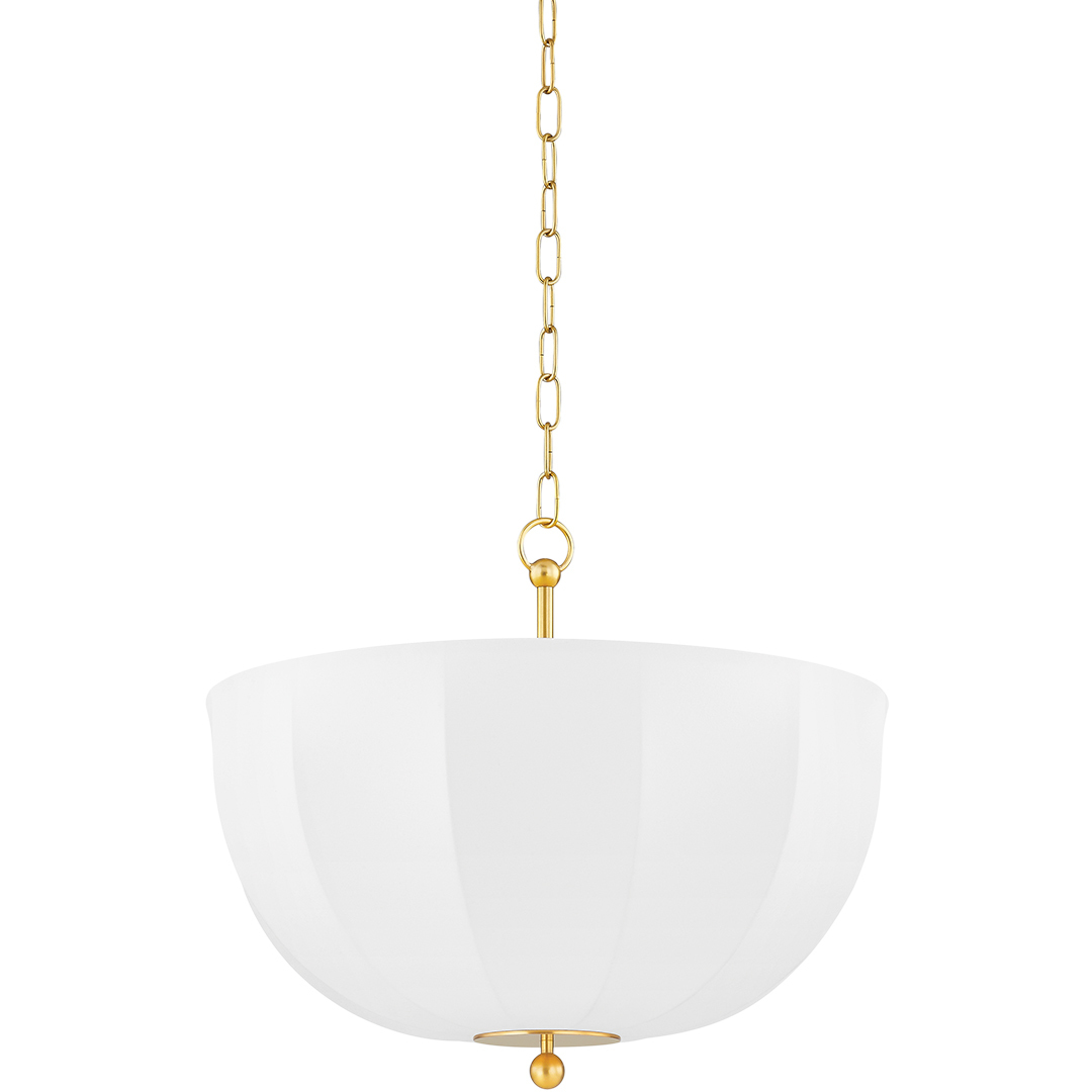 Meshelle 1 Light 20.25 inch Aged Brass Pendant Ceiling Light