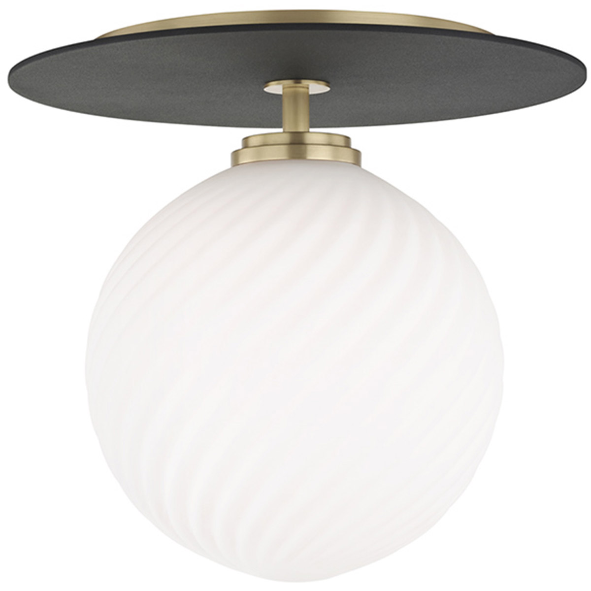 Ellis LED 10.25 inch Aged Brass and Black Flush Mount Ceiling Light