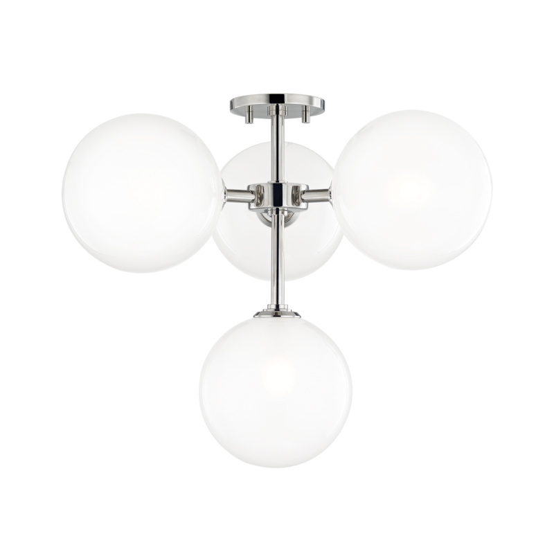 Ashleigh LED 20.25 inch Polished Nickel Semi Flush Ceiling Light